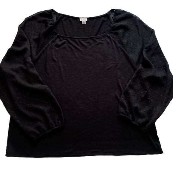 J Crew Plus Size Black Sheer Sleeves Whimsygoth Top Women’s Size 3X - Picture 16 of 16